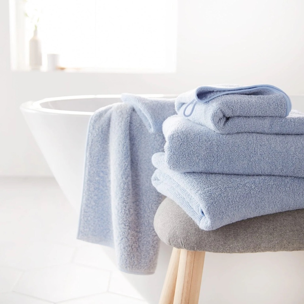 Norwex Lyocell Microfiber Plush Towel Set Bath, Hand & Face (set of 3) blue